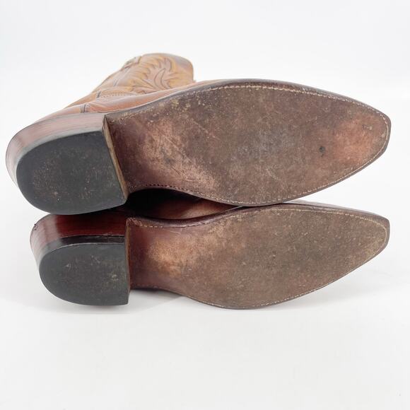 Lucchese Savannah N4540 Women’s 6.5 Tan Leather Snip Toe Cowgirl Western Boots - Picture 9 of 11